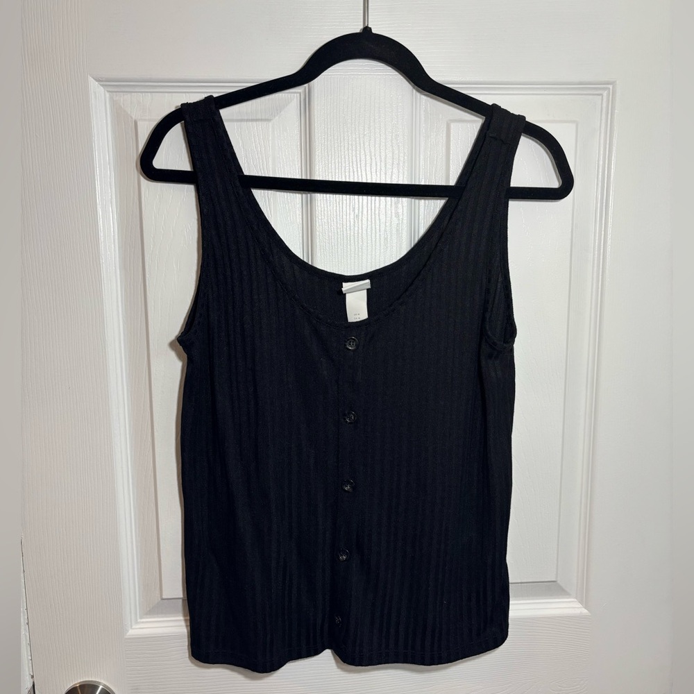 H&M Black Button Up Tank Top